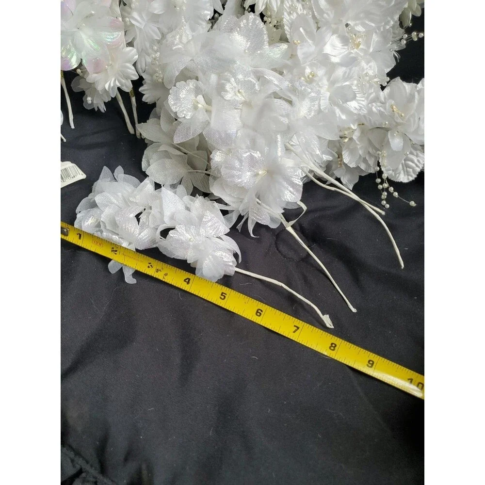 Wedding Floral Bundle Of 32 Pieces/white/Ivory/Iridescent/Picks/Stems/Flower/Lot